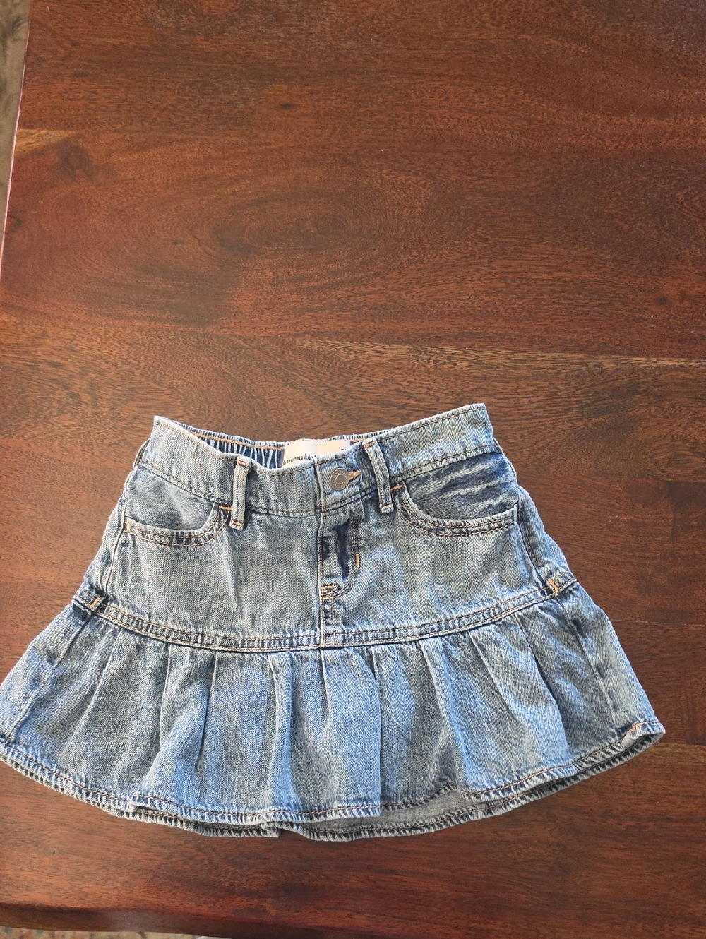 abercrombie kids Light Blue Elastic Waist Denim Skirt